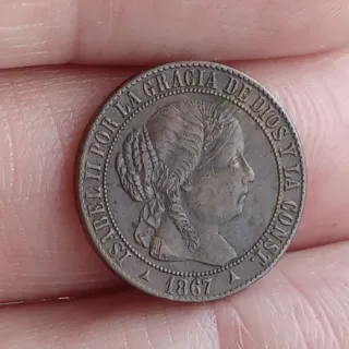 1 cto. 1867 Segovia - Isabel II - Cobre