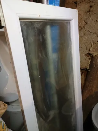 Ventana pvc  cristal doble  traslúcido sin marco