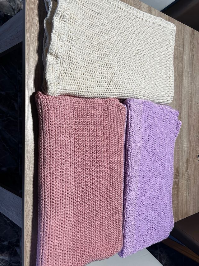 Manta tejida a mano multicolor para sofá