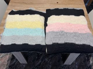 Manta tejida a mano multicolor para sofá