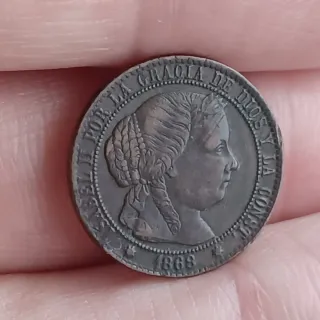 1 cto. 1868 Sevilla - Isabel II - Cobre