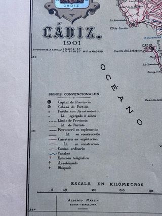 Mapa Antiguo Cádiz 1901