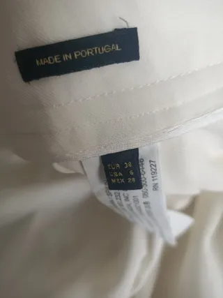 Pantalón lana Massimo Dutti beige T.38