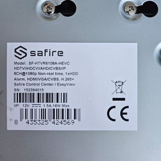 DVR Safire 8 Canales 5-en-1 H.265+ con disco 1 TB