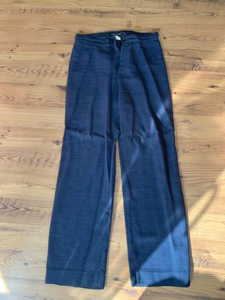 Traje chaqueta larga azul