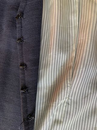 Traje chaqueta larga azul