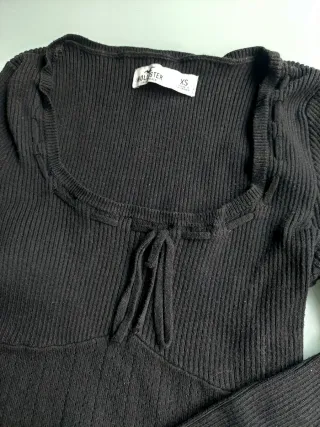 Jersey Hollister Negro Manga Larga
