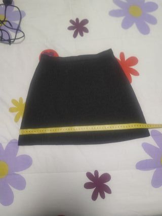 Falda Zara Negra Talla 34 XS