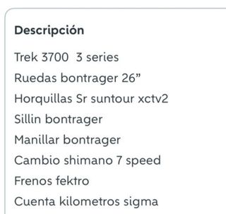 Bicicleta Trek Montaña Blanca