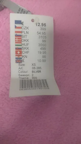 Top plateado brillante con anilla