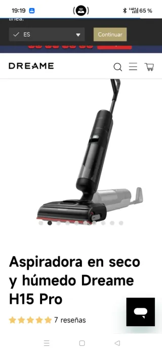 Aspirador Dreame H15 Pro Seco y Mojado