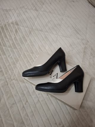 Zapatos de vestir negros tacón mujer