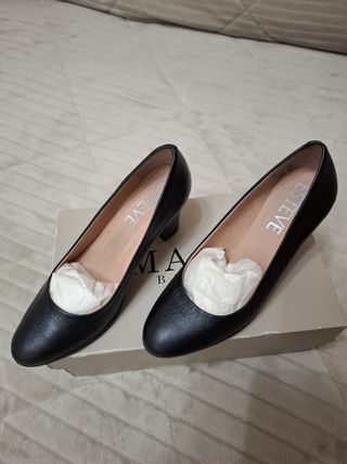 Zapatos de vestir negros tacón mujer
