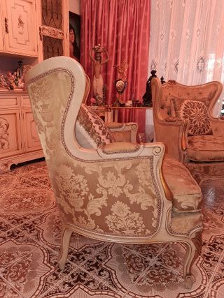Tresillo Luis XV: Sofá 3 Plazas y 2 Sillones