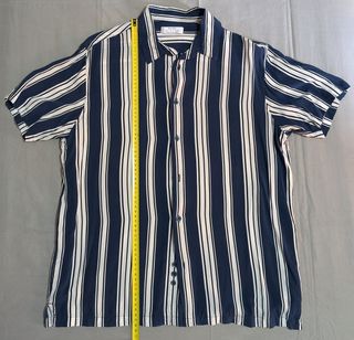 Camisa Bershka Rayas Azul y Blanco
