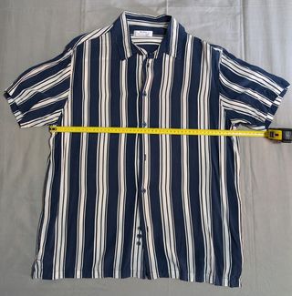 Camisa Bershka Rayas Azul y Blanco