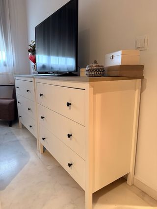 Cómoda 3 cajones topo y blanco