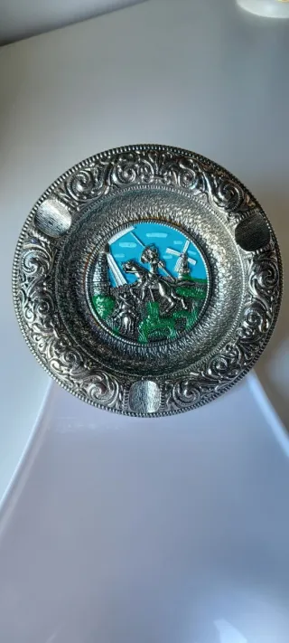 Cenicero Sancho Panza Antiguo Plateado