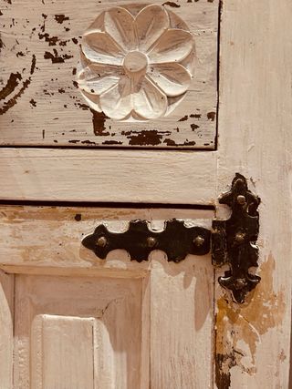 Mueble Organizador/Zapatero Blanco Rústico Madera