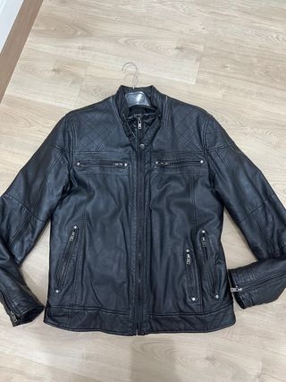Chaqueta de cuero negra Talla XXL