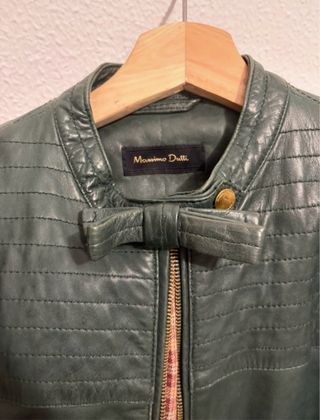 Cazadora Piel Massimo Dutti Verde