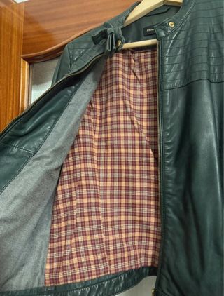 Cazadora Piel Massimo Dutti Verde