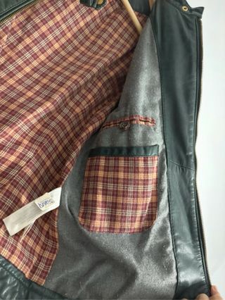 Cazadora Piel Massimo Dutti Verde