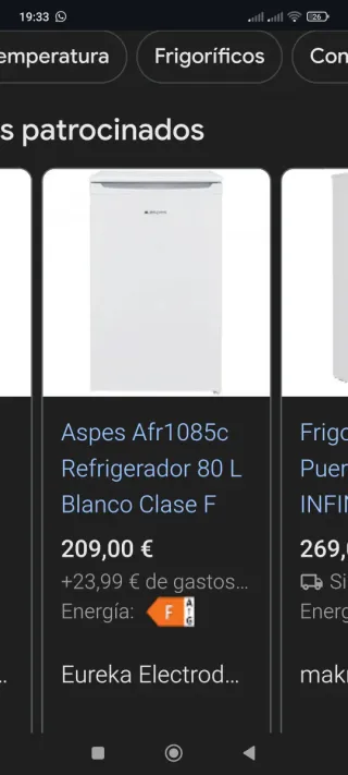 Nevera a 220, Medio cuerpo, tamaño caravana