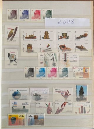 Sellos nuevos de España 2005-2012, años completos