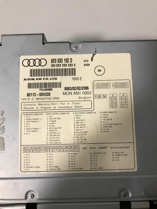 Radio pantalla Audi 8E0 035 192 D