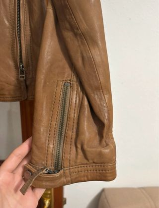 Cazadora Piel Massimo Dutti Marrón