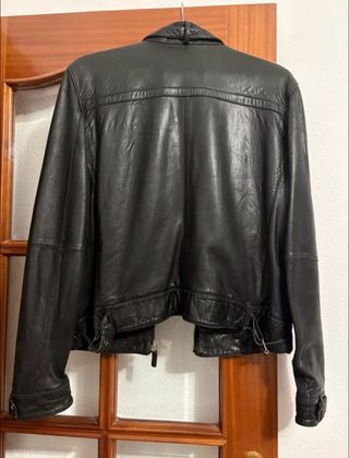 Cazadora Piel Massimo Dutti Negra
