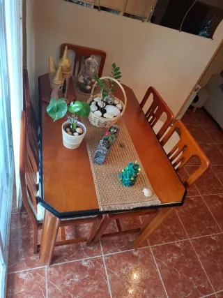 mesa extensible y 6 sillas sillas.