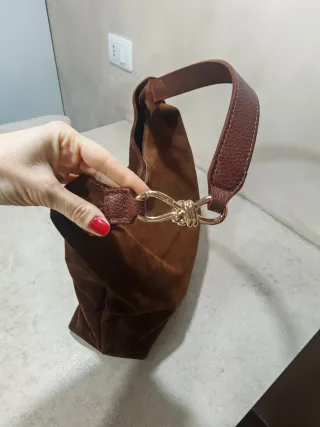 Borsa in pelle e camoscio marrone