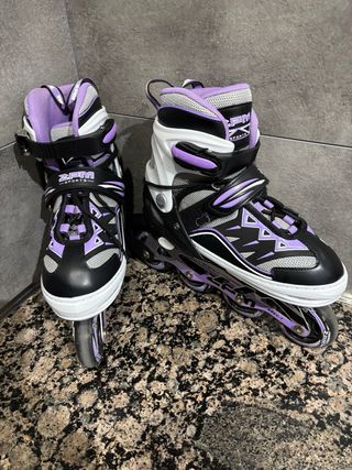 Patines en línea morados para niña.  Del 32 al 35