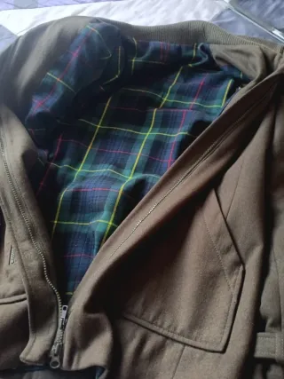 Abrigo paño cuello alto doble cremallera