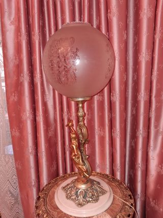 Lámpara de Pie Vintage Oro y Mármol