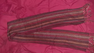 Bufanda elegante rayas marrones y rojas