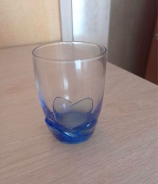 Juego de licor de cristal azul