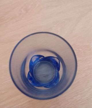 Juego de licor de cristal azul