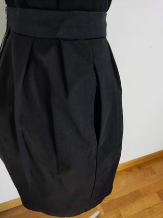 Minifalda negra de tablas mujer