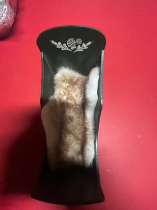 Slitta decorativa in metallo e legno