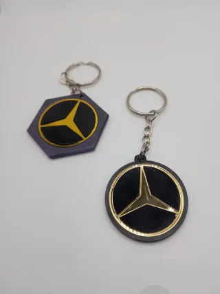 Llavero Emblema Coche Estrella Negra Dorada