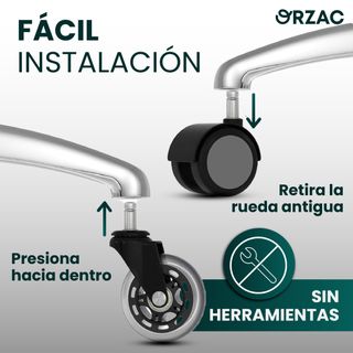 Ruedas Silla Oficina 5uds Ø75mm