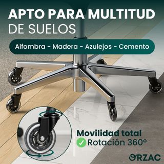 Ruedas Silla Oficina 5uds Ø75mm