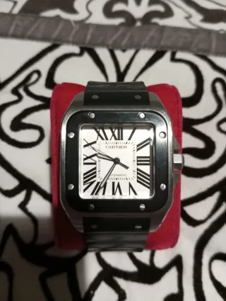 Cartier Santos 100 Caucho Negro
