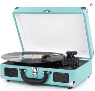 Tocadiscos Bluetooth Azul