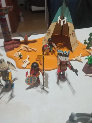 Playmobil Caravana y Poblado Indio