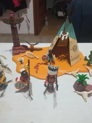 Playmobil Caravana y Poblado Indio