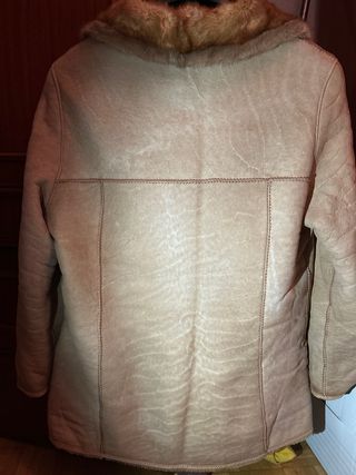 Abrigo Top Piel Beige/Marrón